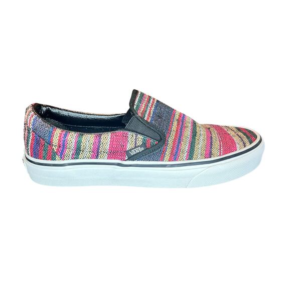 Vans Classic Multi-Color Striped Baja Slip On's Women's 8.5 - Picture 1 of 6